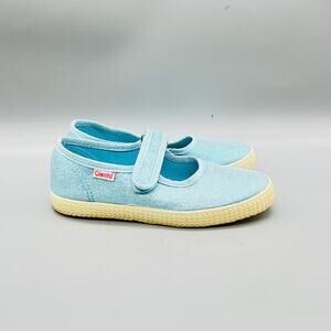 Cienta Shoes Girls US 1 Light Blue Canvas Mary Jane Hook & Loop Casual Comfort